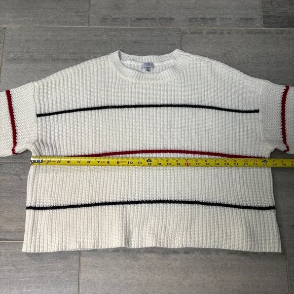 Tobi Stripe Elena Stripe Oversized Knit Sweater White Size Small - Picture 6 of 8